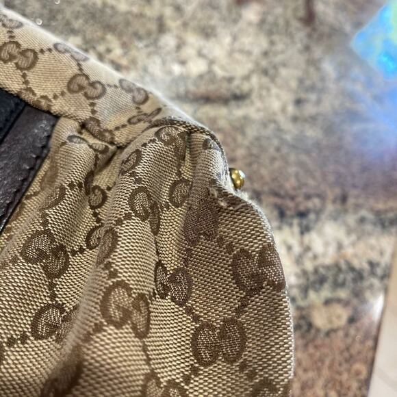 Beige/Ebony GG Canvas Interlocking G Large Tote - Picture 9 of 11